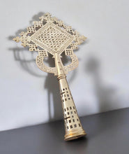 Load image into Gallery viewer, Handmade Ethiopian Orthodox Nickel Cross: Large Coptic Processional Cross
