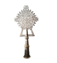 Load image into Gallery viewer, Handmade Ethiopian Orthodox Nickel Processional Cross: Religious Home Decor