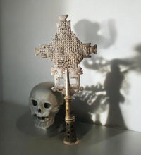 Load image into Gallery viewer, Handmade Ethiopian Orthodox Nickel Processional Cross: Religious Home Decor