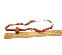 Load image into Gallery viewer, Moroccan Berber Red Coral Bead Necklace: Ethnic Tribal Jewelry