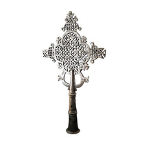 Load image into Gallery viewer, Handmade Ethiopian Orthodox Nickel Cross: Large Coptic Processional Cross