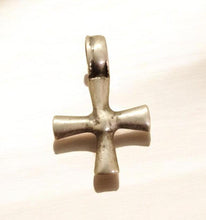 Load image into Gallery viewer, Antique Ethiopian Silver Cross Pendant: Boho Amulet Jewelry