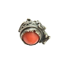 Load image into Gallery viewer, Antique Berber Coral Silver Pendant: Southern Morocco Ethnic Jewelry