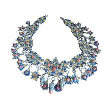 Load image into Gallery viewer, Antique Algerian Coral Bead Necklace: Kabyle Silver Pendants, Ethnic Jewelry
