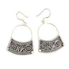 Load image into Gallery viewer, Moroccan Berber Sterling Silver Dangle Earrings: Filigree 925