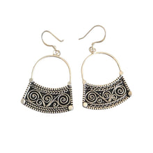 Load image into Gallery viewer, Moroccan Berber Sterling Silver Dangle Earrings: Filigree 925