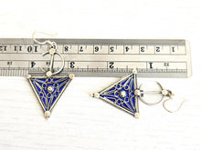 Load image into Gallery viewer, Berber Fibula Sterling Silver Dangle Earrings: Moroccan Jewelry