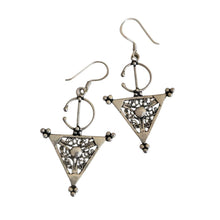 Load image into Gallery viewer, Berber Sterling Silver Dangle Earrings: Moroccan Filigree Jewelry