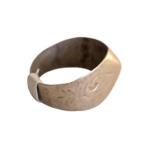 Load image into Gallery viewer, Antique Tuareg Silver Ring: Engraved Moroccan Tribal Jewelry, Size 9