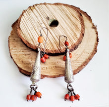 Load image into Gallery viewer, Moroccan Berber Filigree Sterling Silver Dangle Earrings silver 925,Filigree Jewelry ,sliver Earrings,Dangle & Drop Earrings,Tribal Earrings