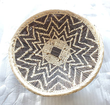 Load image into Gallery viewer, African Ethiopian handwoven Round bread or fruit basket,African Art, Décor Baskets,Wicker Basket, Straw Basket ,Wall Boho Decor