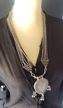 Load image into Gallery viewer, antique tribal old silver necklace Amulet heart Pendant from Rajasthan 1930s BFF heart Pendant,valentine Necklace