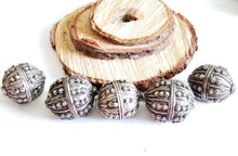 Load image into Gallery viewer, 1 Old silver star burst granulation hallmarked Globe bead from Yemen circa 1930s,Bedouin tribal ,Hand Crafted Silver,Ethnic Jewelry