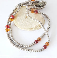 Load image into Gallery viewer, Antique Ethiopian strand of medium Heishi Silver Beads,Hand Crafted Silver,Ethnic Jewelry,Tribal Jewelry,Ethiopian jewellery