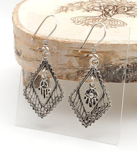 Load image into Gallery viewer, Moroccan Berber Filigree Sterling Silver Dangle Earrings silver 925,Berber Jewelry,sliver Earrings,Dangle & Drop