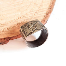 Load image into Gallery viewer, Talismanic Berber Silver Ring size 8.5 tribal jewelry,Moroccan jewelry Hand Crafted ,Silver,Ethnic Jewelry,Tribal Jewelry