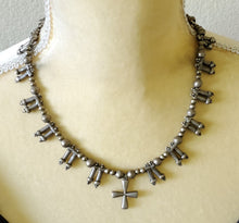 Load image into Gallery viewer, Old Ethiopian Telsum Silver Phallic Pendants cross Necklace,Hand Crafted, Ethiopian Telsum,african Silver, ethiopian jewelry