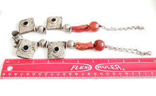 Load image into Gallery viewer, Antique Moroccan Berber natural red Coral Silver Pendants Necklace, Berber Necklaces,Ethnic Jewelry,Tribal Jewelry