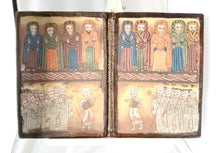Load image into Gallery viewer, antique Ethiopian Coptic Christian Orthodox Leather cover Wood Painted Icon,African ,Art Décor,Home Décor, religious art