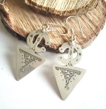 Load image into Gallery viewer, Moroccan Berber Fibula Sterling Silver Dangle Earrings silver 925,Berber Jewelry,sliver Fibula Earrings,Dangle & Drop Earrings,