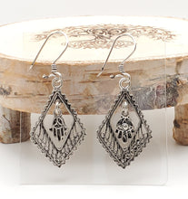 Load image into Gallery viewer, Moroccan Berber Filigree Sterling Silver Dangle Earrings silver 925,Berber Jewelry,sliver Earrings,Dangle & Drop