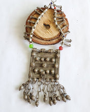 Load image into Gallery viewer, Antique Ethiopian silver amulet Phallic Pendants Glass Beads necklace,Hand Crafted, Ethiopian Telsum,african Silver, ethiopian jewelry