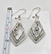 Load image into Gallery viewer, Moroccan Berber Filigree Sterling Silver Dangle Earrings silver 925,Berber Jewelry,sliver Earrings,Dangle & Drop