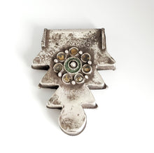 Load image into Gallery viewer, Antique Berber Silver enamel Pendant silver 925,moroccan Amulet ,Berber Jewelry, enamel Jewelry,Charm Pendant,