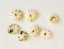 Load image into Gallery viewer, Old carved shell 1 Hair adornment/trade 13mm small beads Berber Mauritania ,Hand Crafted ,CONUS SHELL ,Ethnic Jewelry,Tribal Jewelry