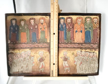 Load image into Gallery viewer, antique Ethiopian Coptic Christian Orthodox Leather cover Wood Painted Icon,African ,Art Décor,Home Décor, religious art