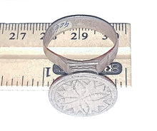 Load image into Gallery viewer, antique Tuareg elevated engraved table silver ring size 10 ,Tuareg jewelry, Sahara ring,Moroccan silver,tribal jewelry,Tuareg silver