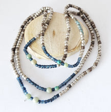 Load image into Gallery viewer, Antique Ethiopian strand of medium Heishi Silver Beads,Hand Crafted Silver,Ethnic Jewelry,Tribal Jewelry,