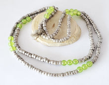Load image into Gallery viewer, Antique Ethiopian strand of Large Heishi Silver Beads,Hand Crafted Silver,Ethnic Jewelry,Tribal Jewelry,Ethiopian jewellery