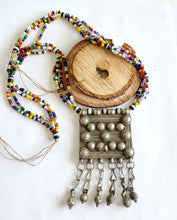 Load image into Gallery viewer, Handmade Tribal rare Ethiopian silver amulet and Glass Beads necklace,Hand Crafted, Ethiopian Telsum,african Silver, ethiopian jewelry