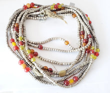 Load image into Gallery viewer, Antique Ethiopian strand of medium Heishi Silver Beads,Hand Crafted Silver,Ethnic Jewelry,Tribal Jewelry,Ethiopian jewellery