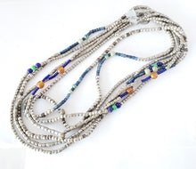 Load image into Gallery viewer, Antique Ethiopian strand of medium Heishi Silver Beads,Hand Crafted Silver,Ethnic Jewelry,Tribal Jewelry,