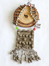Load image into Gallery viewer, Antique Ethiopian silver amulet Phallic Pendants Glass Beads necklace,Hand Crafted, Ethiopian Telsum,african Silver, ethiopian jewelry