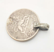 Load image into Gallery viewer, antique Ethiopia silver coins HAILE SELASSIE Silver coin lion of Judah Pendant, Made in 1970s, Rasta Jewelry, Silver coins