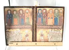 Load image into Gallery viewer, antique Ethiopian Coptic Christian Orthodox Leather cover Wood Painted Icon,African ,Art Décor,Home Décor, religious art