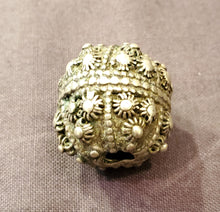 Load image into Gallery viewer, 2 Old silver star burst granulation hallmarked Globe bead from Yemen circa 1930s,Bedouin tribal ,Hand Crafted Silver,Ethnic Jewelry