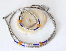 Load image into Gallery viewer, Antique Ethiopian strand of medium Heishi Silver Beads,Hand Crafted Silver,Ethnic Jewelry,Tribal Jewelry,