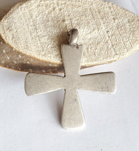 Load image into Gallery viewer, Antique Silver Ethiopian Orthodox Coptic Cross pendant,Maria Theresa ,silver coin, Cross Pendant,Ethnic Tribal,Handmade Jewelry