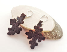 Load image into Gallery viewer, Ethiopian Leather Coptic Cross Amulet Earrings , Christian Jewelry, braided leather, Earrings cross,leather Jewelry,Cross Earrings