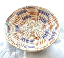 Load image into Gallery viewer, African Ethiopian handwoven Round bread or fruit basket,African Art, Décor Baskets,Wicker Basket, Straw Basket ,Wall Boho Decor
