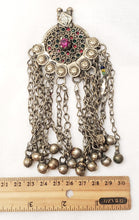 Load image into Gallery viewer, Antique Silver Afghan Kuchi Pendant with Bells tribal jewelryHand Crafted Silver,Pendants Necklace,Ethnic Jewelry,Tribal Jewelry