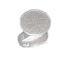 Load image into Gallery viewer, antique Tuareg elevated engraved table silver ring size 10 ,Tuareg jewelry, Sahara ring,Moroccan silver,tribal jewelry,Tuareg silver