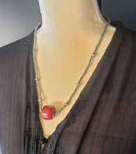 Load image into Gallery viewer, Antique Ethiopian silver Telsum heish beads in Phenolic resin Amber Necklace,African Necklace,Tribal Jewelry,Royal Jewels,Ethiopian necklace