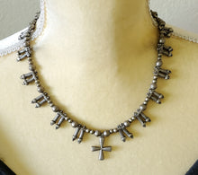 Load image into Gallery viewer, Old Ethiopian Telsum Silver Phallic Pendants cross Necklace,Hand Crafted, Ethiopian Telsum,african Silver, ethiopian jewelry