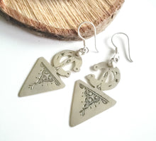 Load image into Gallery viewer, Moroccan Berber Fibula Sterling Silver Dangle Earrings silver 925,Berber Jewelry,sliver Fibula Earrings,Dangle & Drop Earrings,