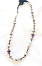 Load image into Gallery viewer, Antique Ethiopian Silver Heishi and Glass Beads necklace,Beads Hand Crafted Glass, Ethiopian Trade,Silver Beads ,Venetian Trade Necklace